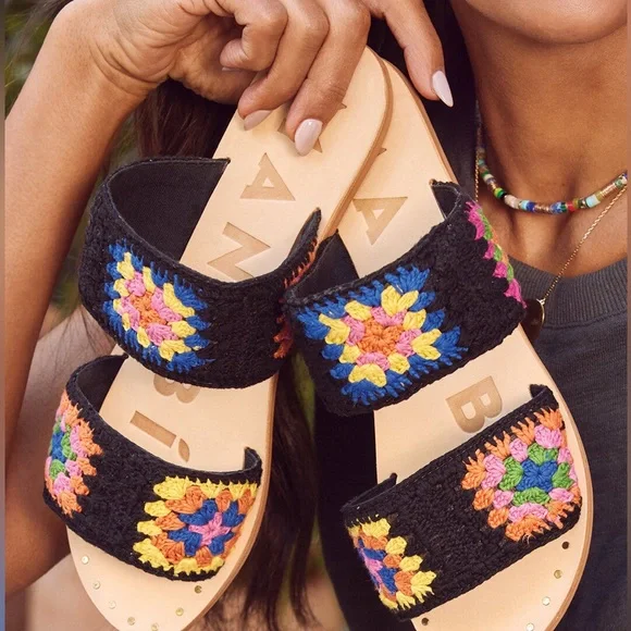 NEW Manebi Crochet Double Strap Sandal Size 39 - Picture 4 of 9